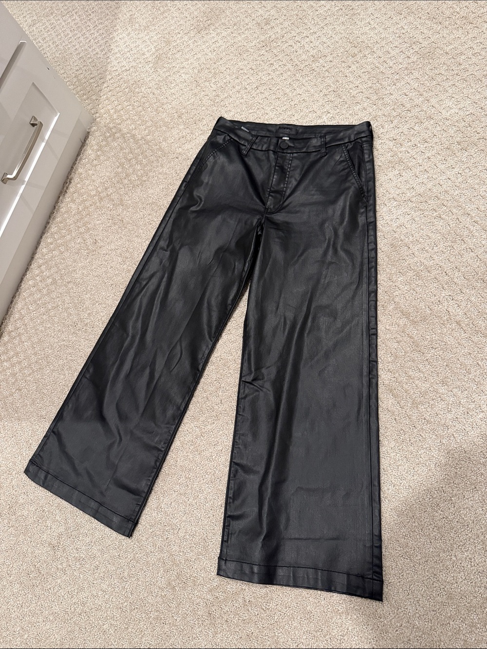 Kut from the Kloth Black Wide-Leg Faux Leather Jeans